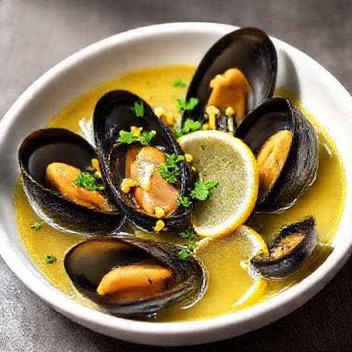 Quick Mussels in White Wine with Lemon