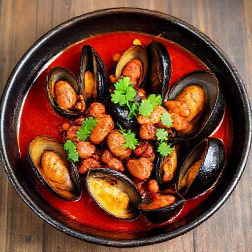 Mussels in White Wine with Chorizo and Smoked Paprika