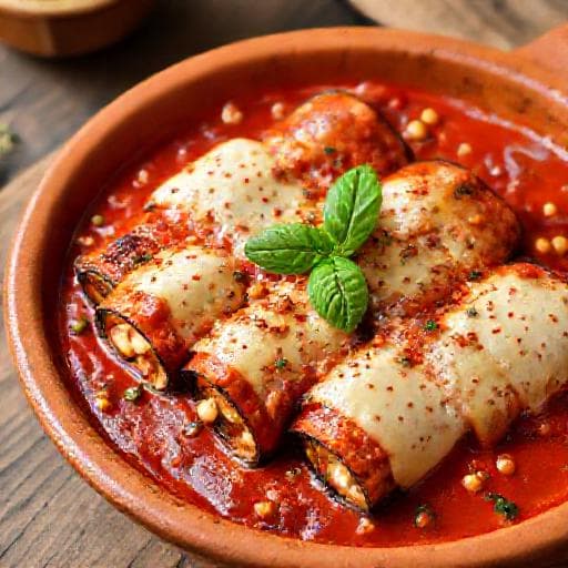 Spicy Sicilian Eggplant Rollatini