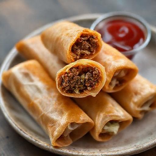 Quick 'Cheater' Lumpia (Ground Beef & Cabbage)