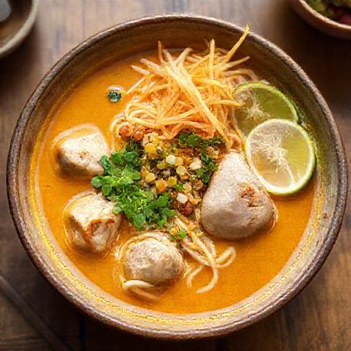 Authentic Khao Soi Gai (Northern Thai Coconut Curry Noodle Soup)