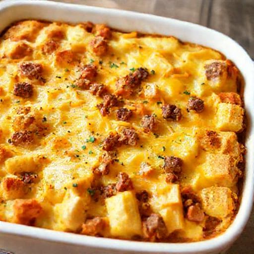 Quick Sausage and Cheese Breakfast Strata