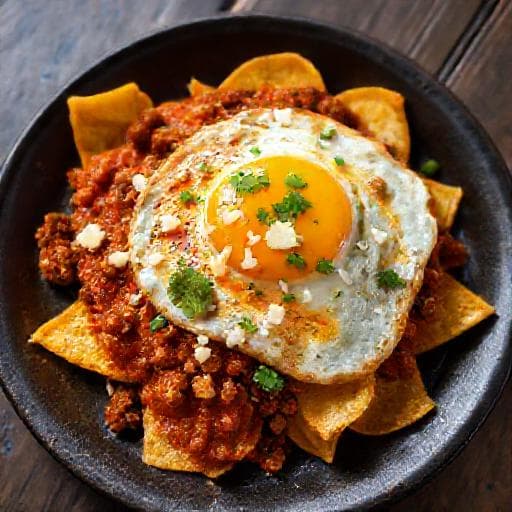 Chilaquiles con Huevo y Chorizo