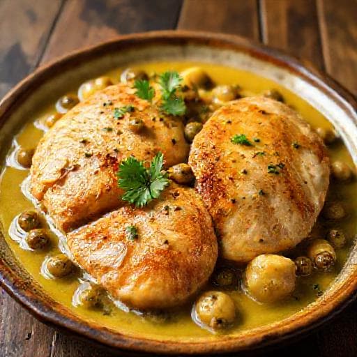 Chicken Francese with Capers and Artichokes