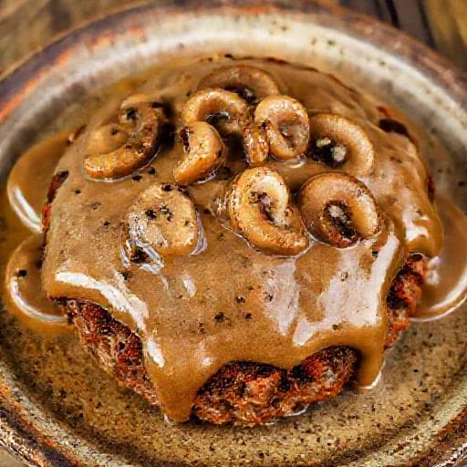 Quick Hamburger Steak with Mushroom Gravy