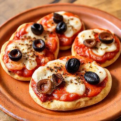 Pizzette Rosse con Acciughe e Olive