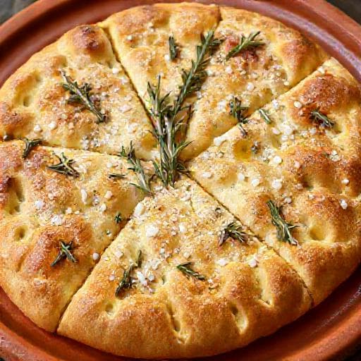 Schiacciata all'olio con Rosmarino e Sale Grosso