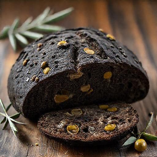 Pane Nero di Castelvetrano con Olive Nocellara