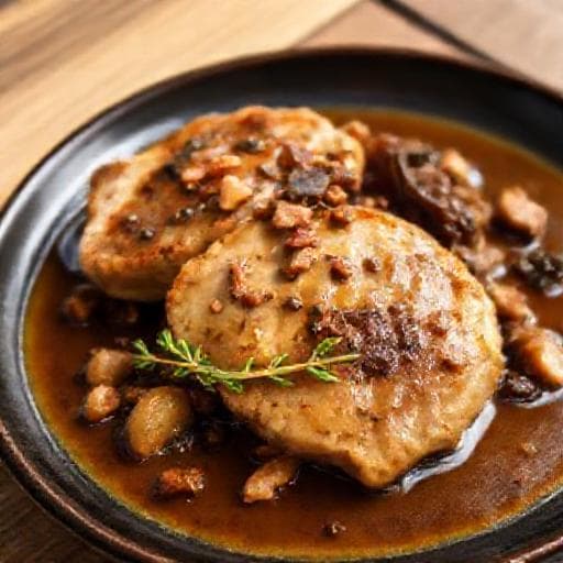 Vitello al Marsala con Funghi Porcini e Pancetta