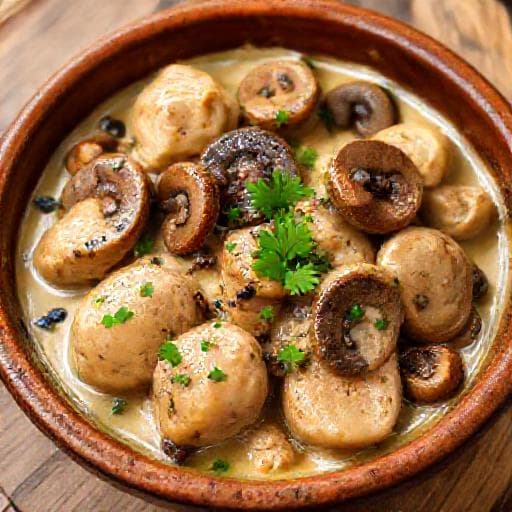 Pollo al Vino Bianco e Funghi