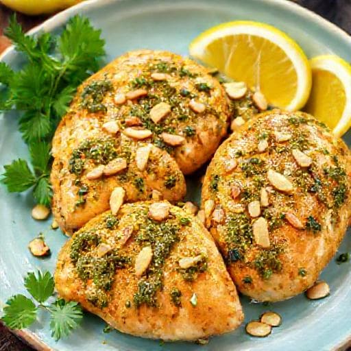 Pollo al Pesto con Limone e Mandorle