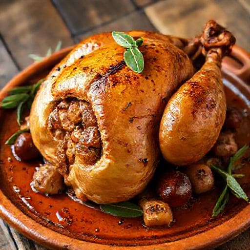 Faraona Ripiena alla Veneta con Castagne e Salsiccia