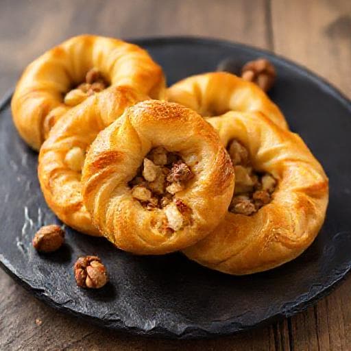 Ciambelle di Mele e Noci in Sfoglia