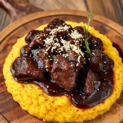 Brasato all’Amarone con Polenta Taragna