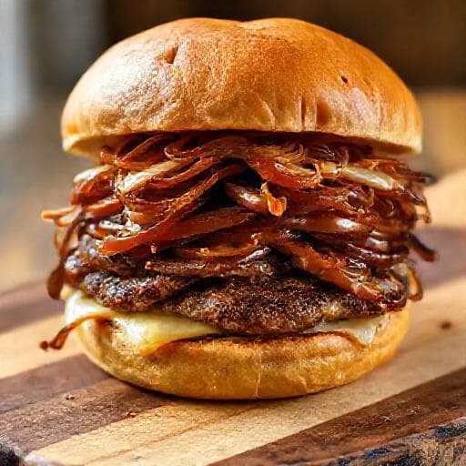 Cheeseburger "Smash" con Cipolle Caramellate