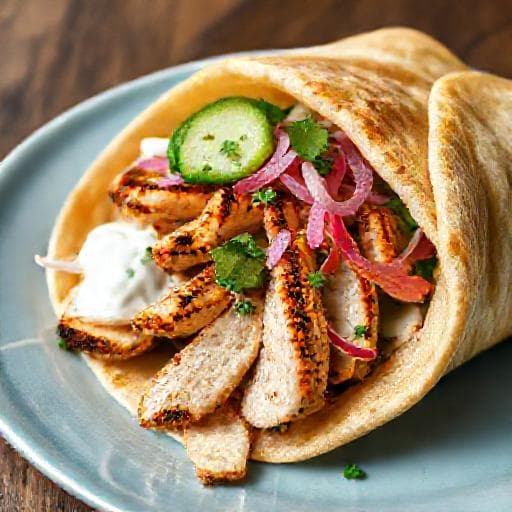 Gyros di Pollo con Salsa allo Yogurt e Menta