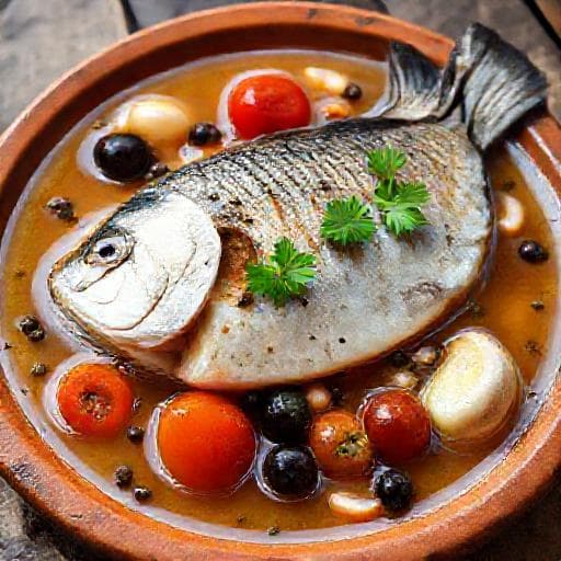Orata all'Acqua Pazza con Olive e Capperi