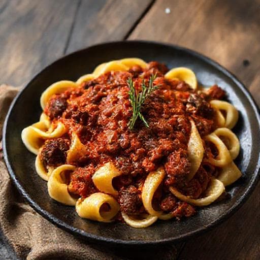Pasta di Montagna con Ragù di Cervo