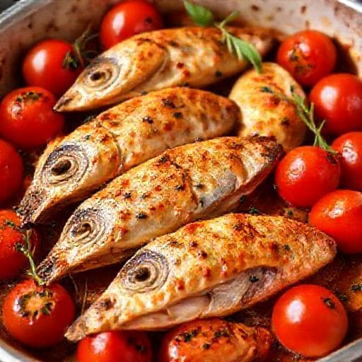 Alici Imbottite al Forno con Pomodorini
