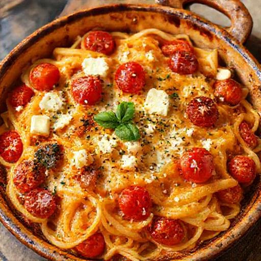 Pasta al Forno con Feta e Pomodorini