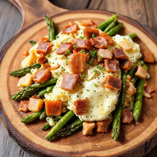 Asparagi con Uova Strapazzate e Pancetta