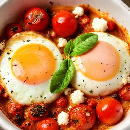 Uova al Tegamino con Feta e Pomodorini (Versione Rapida)