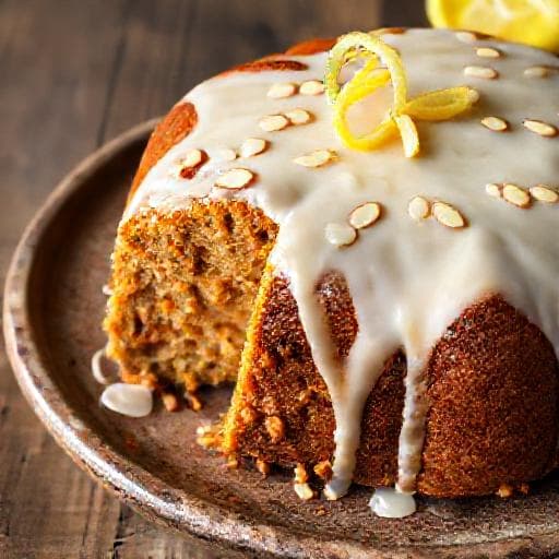 Torta di Carote e Mandorle con Glassa al Limone