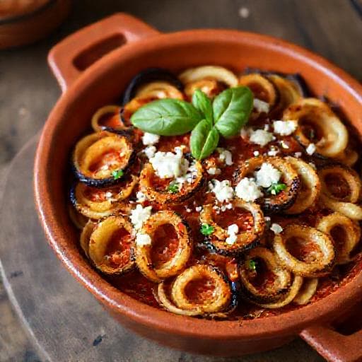 Anelletti al Forno con Melanzane e Ricotta Salata