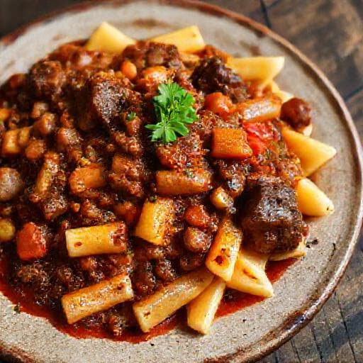 Mezze Maniche alla Vaccinara Tradizionale