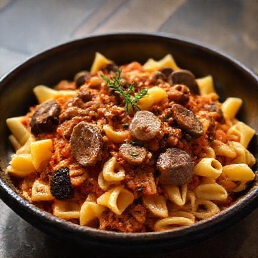 Fusilli alla Molisana con Funghi e Salsiccia