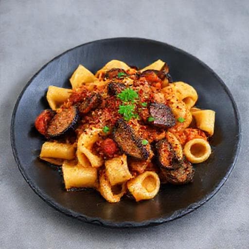 Paccheri alla 'Nduja e Melanzane Affumicate
