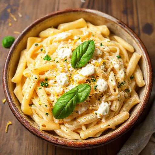 Pasta Veloce con Ricotta e Limone