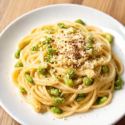Pasta Veloce con Fave e Pecorino
