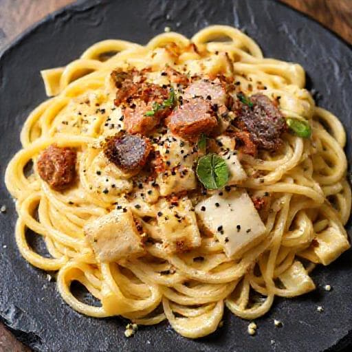 Tonnarelli Cacio e Carciofi con Guanciale Croccante