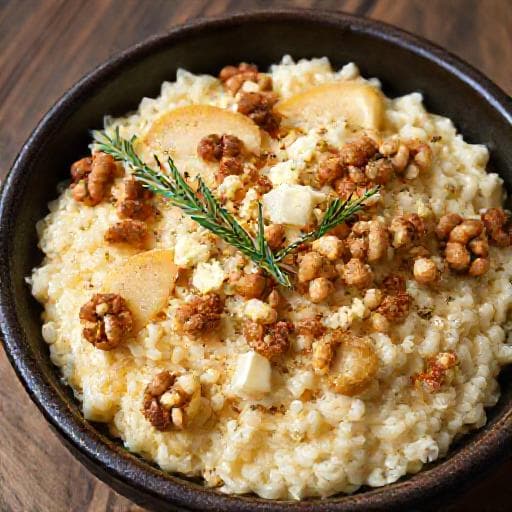 Risotto Pere, Gorgonzola e Noci Croccanti