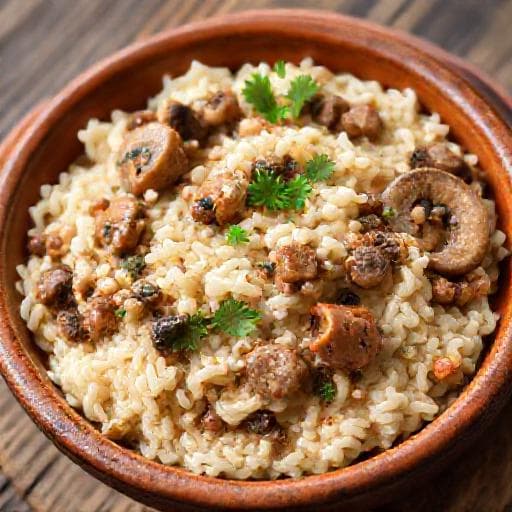 Risotto Veloce con Salsiccia e Funghi
