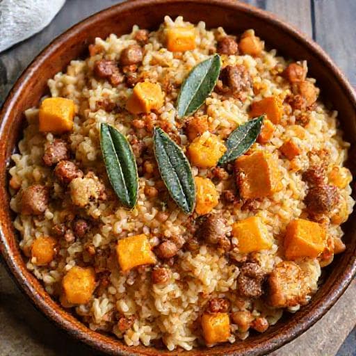 Paniscia Novarese con Salsiccia e Zucca