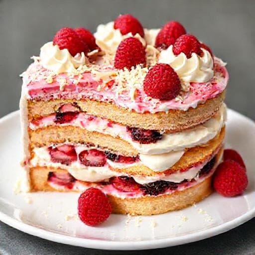 Schwarzwaldska torta s bijelom čokoladom i malinama