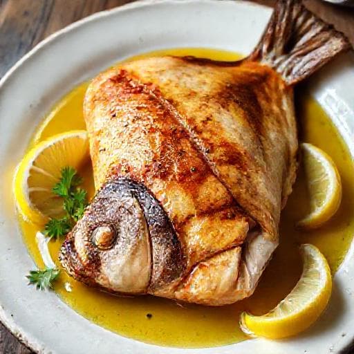 Klassisk Piggvar med Brunet Smør og Sitron