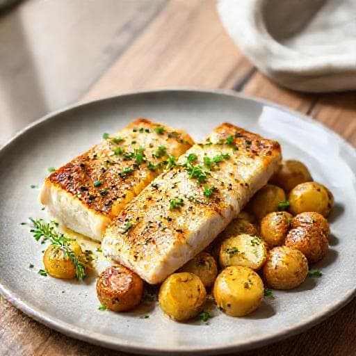 Rask Torskerygg med Brunet Smør og Urter