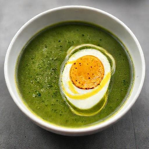 Enkel Spinatsuppe med Kokt Egg