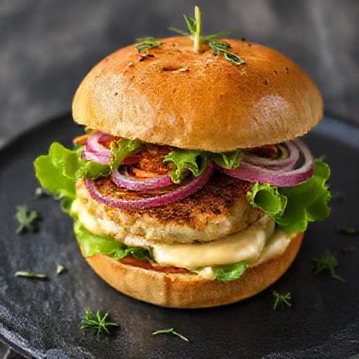 Fiskeburger med Dijonnaise og Sprø Grønnsaker