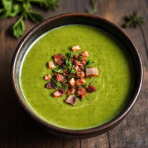 Brenneslesuppe med Bacon og Urter