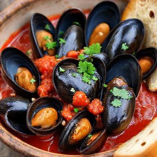 Klassiske Blåskjell i Tomatsaus