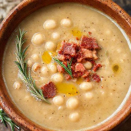 Hvit Bønnesuppe med Pancetta og Rosmarin