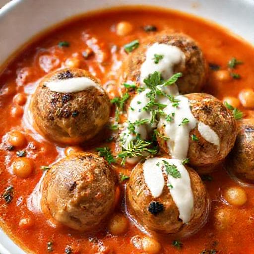 Vegetarboller i Kremet Tomatsaus med Urter