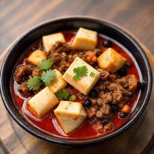 Mapo Tofu med Oksekjøtt og Svart Bønne
