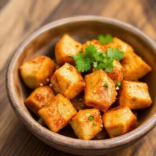 Rask Sprø Tofu med Hvitløk og Ingefær