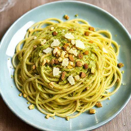 Rask Pasta med Pistasj og Sitron