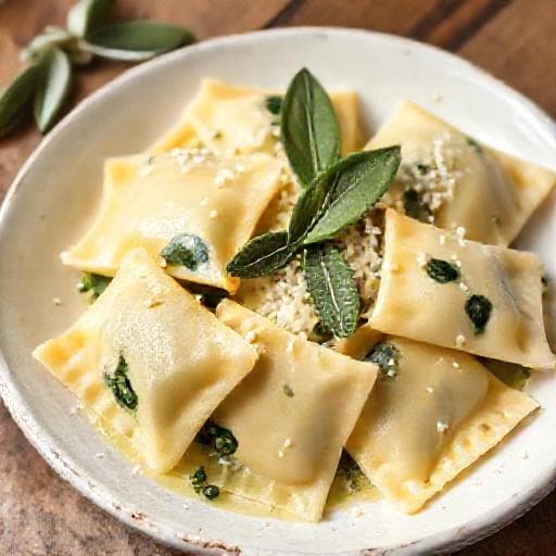 Enkel Ravioli med Ricotta og Spinat